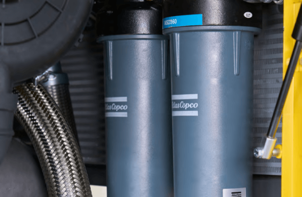 Aftercooler with water separator and filters